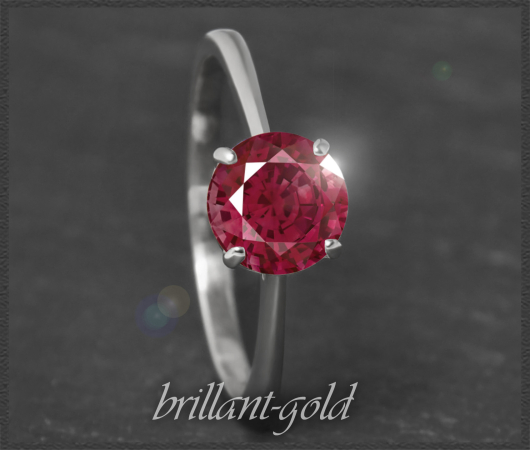 Gold Ring 585 Weißgold mit 1,76ct Rubin